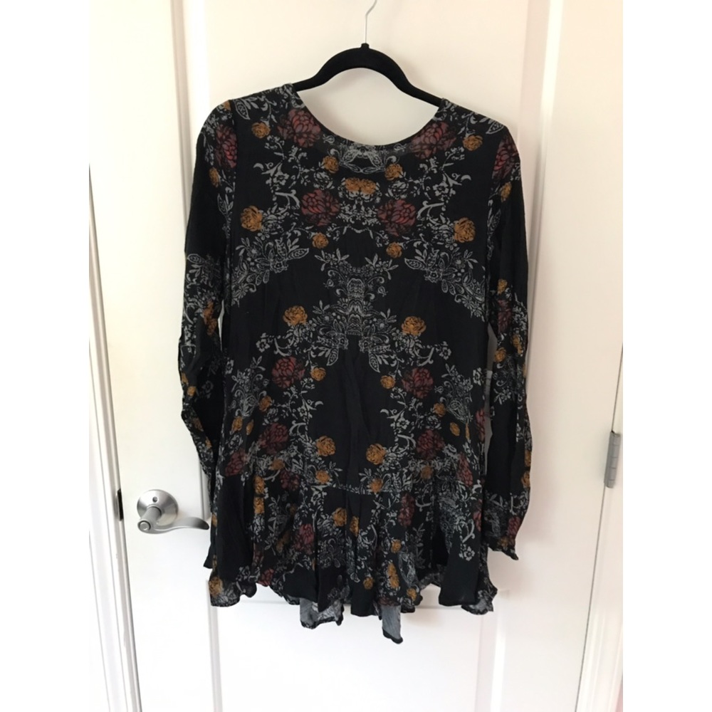 navy floral free people dress